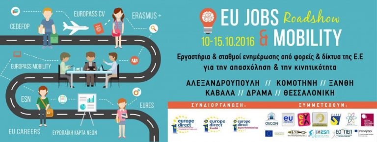 EU Jobs and Mobility Roadshow 6 Πόλεις, 16 Σταθμοί Ενημέρωσης, 3 Διοργανωτές, 10 υποστηρικτές, αμέτρητες ευκαιρίες!