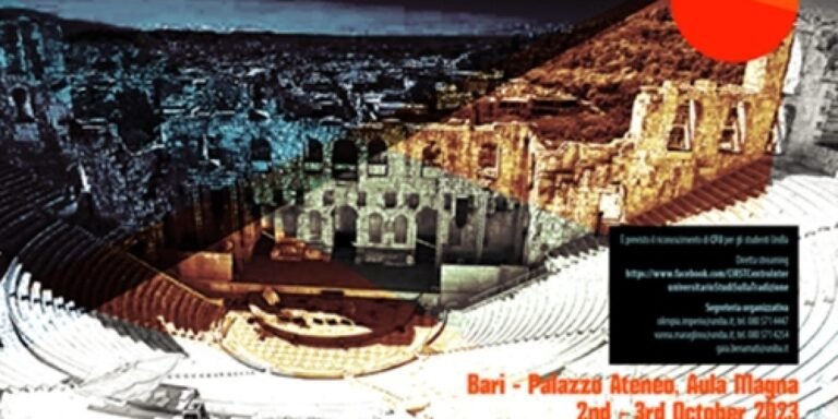 Διεθνές Συνέδριο Αρχαίου Δράματος στο Παν/μιο του Μπάρι: Η Επιτέλεση και η Πρόσληψη του αρχαίου δράματος από την αρχαιότητα στους νεότερους χρόνους