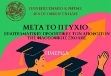 Ημερίδα | ΜΕΤΑ ΤΟ ΠΤΥΧΙΟ – Επαγγελματικές Προοπτικές των Αποφοίτων της Φιλοσοφικής Σχολής