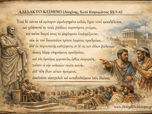 Αδίδακτο κείμενο: Αἰσχίνης, Κατὰ Κτησιφῶντος §§5-6