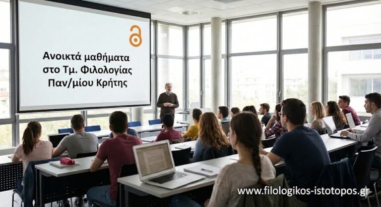 Ανοικτά μαθήματα στο Τμ. Φιλολογίας Παν/μίου Κρήτης Ανοικτά μαθήματα στο Τμ. Φιλολογίας Παν/μίου Κρήτης