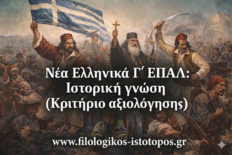 Νέα Ελληνικά Γ´ ΕΠΑΛ: Ιστορική γνώση (Κριτήριο αξιολόγησης)