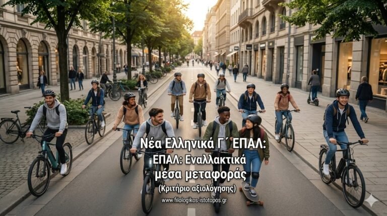 Νέα Ελληνικά Γ´ ΕΠΑΛ: Εναλλακτικά μέσα μεταφοράς (Κριτήριο αξιολόγησης)