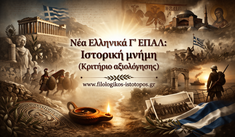 Νέα Ελληνικά Γ´ ΕΠΑΛ: Ιστορική μνήμη (Κριτήριο αξιολόγησης)