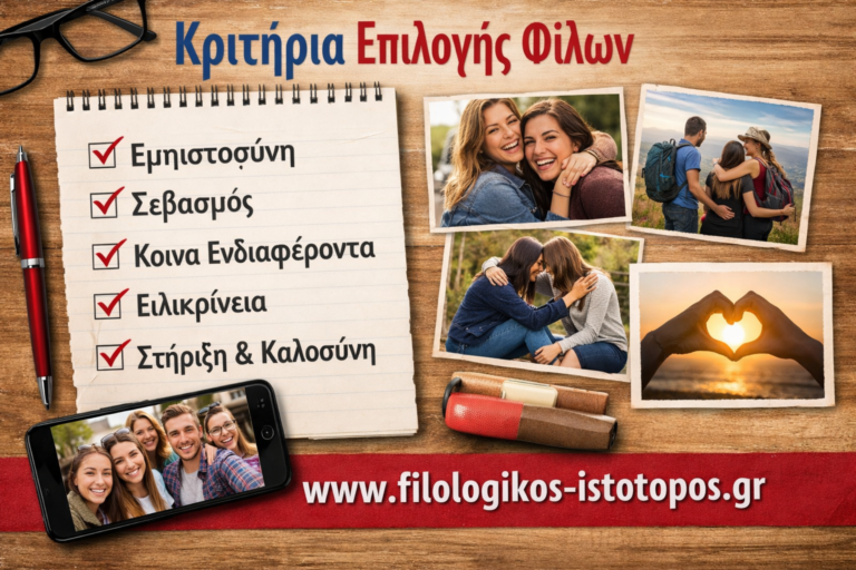 Νέα Ελληνικά Γ´ ΕΠΑΛ: Κριτήρια επιλογής φίλων(Κριτήριο αξιολόγησης)