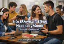 Νέα Ελληνικά Γ´ ΕΠΑΛ: Νέοι και γλώσσα(Κριτήριο αξιολόγησης)