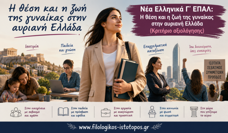 Νέα Ελληνικά Γ´ ΕΠΑΛ: Η θέση και η ζωή της γυναίκας στην αυριανή Ελλάδα (Κριτήριο αξιολόγησης)