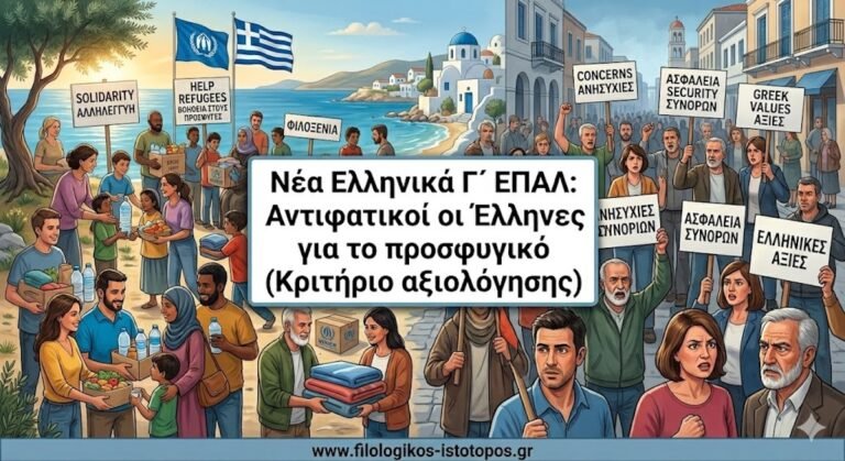 Νέα Ελληνικά Γ´ ΕΠΑΛ: Αντιφατικοί οι Έλληνες για το προσφυγικό (Κριτήριο αξιολόγησης)
